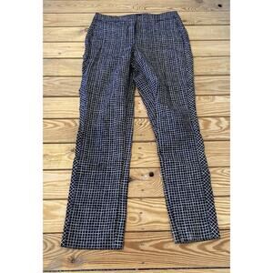 White House Black Market The Slim Check Ankle Dress Pants Size 6L Women's Black